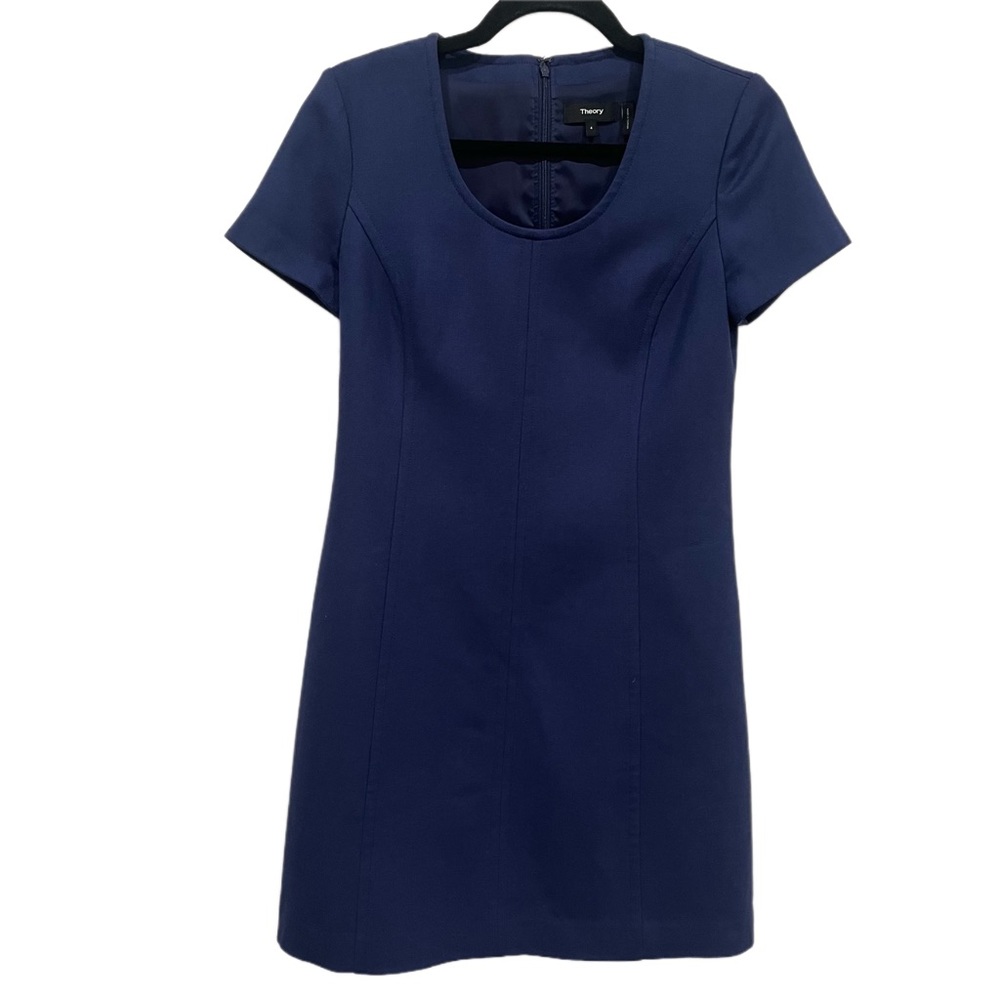Theory dress Size 4 in Blue Seam Dress